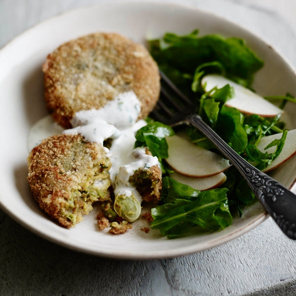 Spicy Bean Patties with Malaysian Relish