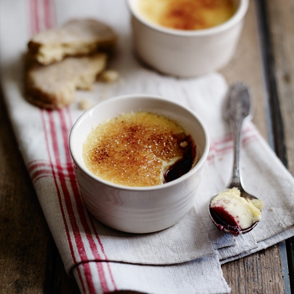 Orange Crème Brûlée with Damson Jam