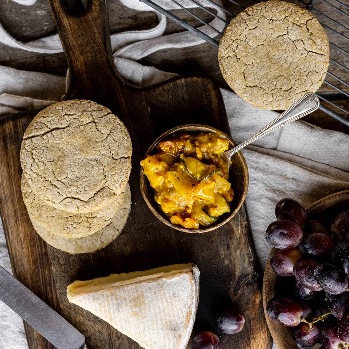 Lancashire Oat Cakes with Rollright and Piccalilli