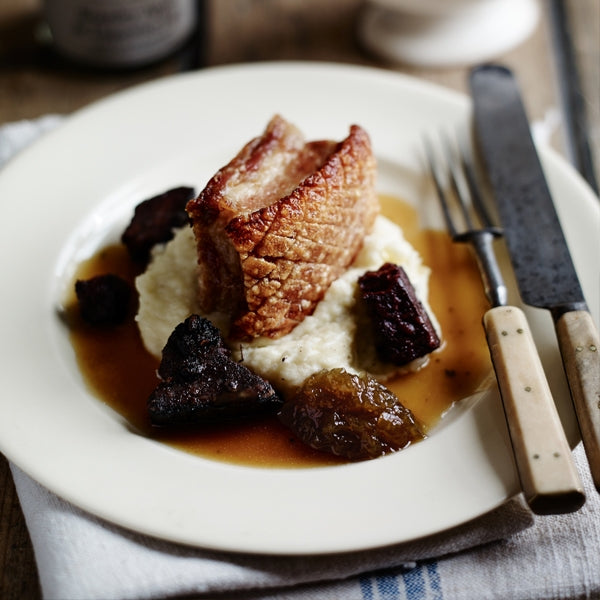 Belly Pork with Bramley Apple & Cider Sauce