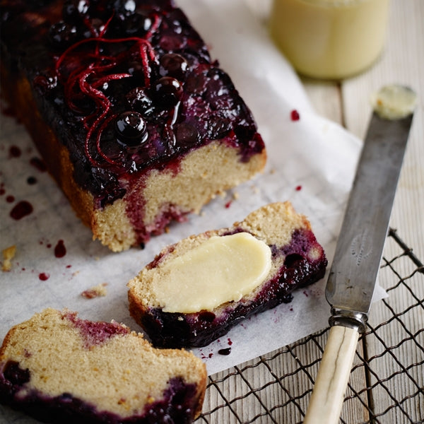 Blueberry Pound Cake with Lemon Curd