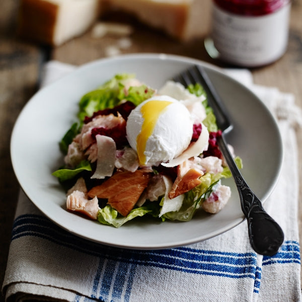 Salmon Salad with Beetroot & Horseradish Relish