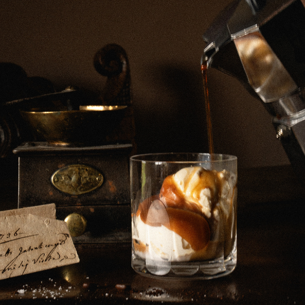 Affogato with Whisky Caramel Sauce